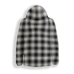 ScotsTee Shop Scottish MacFie Black & White Ancient Crest Tartan Down Jacket Winter White Duck Down Plaid
