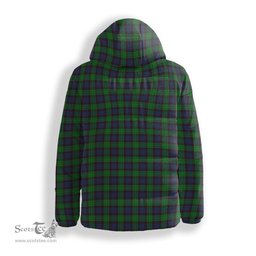 ScotsTee Shop Scottish Stewart Old Modern Crest Tartan Down Jacket Winter White Duck Down Plaid