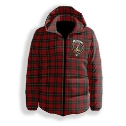 ScotsTee Shop Scottish Wallace Crest Tartan Down Jacket Winter White Duck Down Plaid