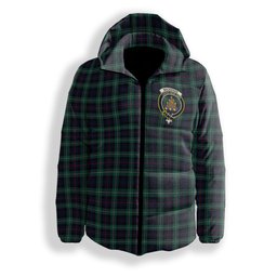 ScotsTee Shop Scottish MacKenzie Modern Crest Tartan Down Jacket Winter White Duck Down Plaid