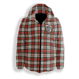 ScotsTee Shop Scottish Rose Dress Ancient Crest Tartan Down Jacket Winter White Duck Down Plaid