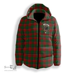 ScotsTee Shop Scottish Turnbull Dress Crest Tartan Down Jacket Winter White Duck Down Plaid