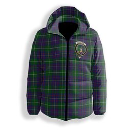 ScotsTee Shop Scottish McIntyre Inglis Crest Tartan Down Jacket Winter White Duck Down Plaid