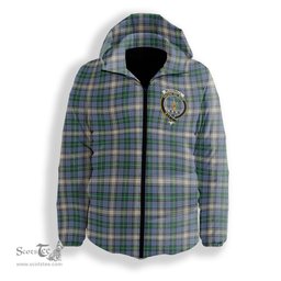 ScotsTee Shop Scottish McDowall Ancient Crest Tartan Down Jacket Winter White Duck Down Plaid