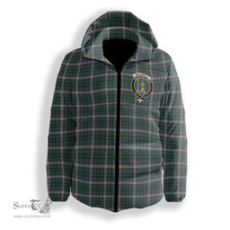 ScotsTee Shop Scottish MacDowall Crest Tartan Down Jacket Winter White Duck Down Plaid