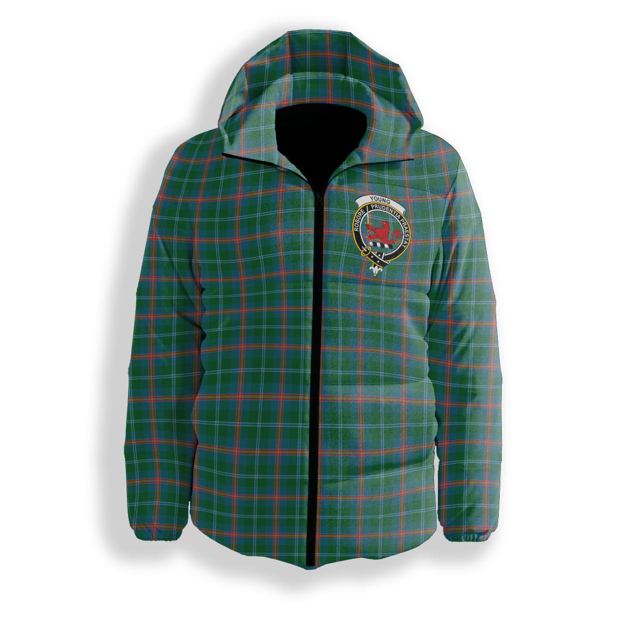 ScotsTee Shop Scottish Young Ancient Clan Crest Tartan Down Jacket Winter White Duck Down Plaid
