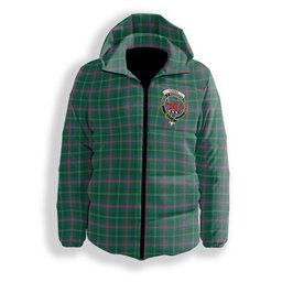 ScotsTee Shop Scottish Young Ancient Clan Crest Tartan Down Jacket Winter White Duck Down Plaid