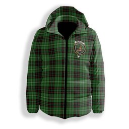 ScotsTee Shop Scottish MacAulay of Lewis Ancient Crest Tartan Down Jacket Winter White Duck Down Plaid