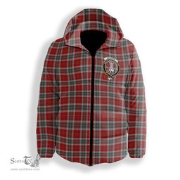 ScotsTee Shop Scottish MacLean of Duart Dress 2 Crest Tartan Down Jacket Winter White Duck Down Plaid