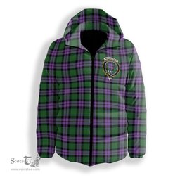 ScotsTee Shop Scottish MacArthur of Milton Ancient Crest Tartan Down Jacket Winter White Duck Down Plaid