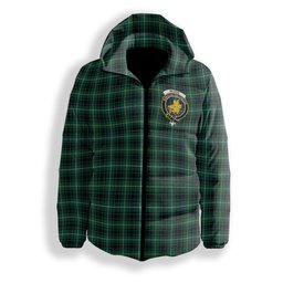 ScotsTee Shop Scottish McIvor Hunting Modern Crest Tartan Down Jacket Winter White Duck Down Plaid