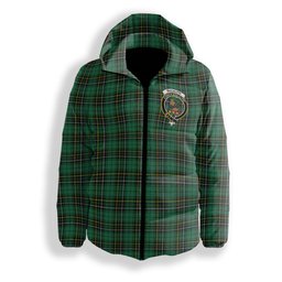 ScotsTee Shop Scottish MacAlpin Ancient Crest Tartan Down Jacket Winter White Duck Down Plaid
