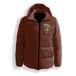 ScotsTee Shop Scottish McQuarrie Crest Tartan Down Jacket Winter White Duck Down Plaid