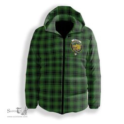 ScotsTee Shop Scottish McIver Hunting Ancient Crest Tartan Down Jacket Winter White Duck Down Plaid