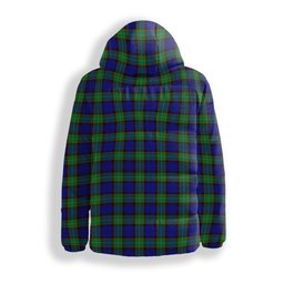 ScotsTee Shop Scottish Semple Modern Crest Tartan Down Jacket Winter White Duck Down Plaid