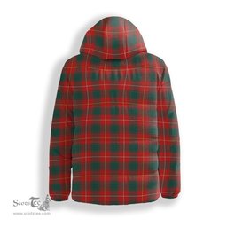 ScotsTee Shop Scottish McFie Modern Crest Tartan Down Jacket Winter White Duck Down Plaid