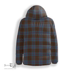 ScotsTee Shop Scottish MacGregor Hastie Crest Tartan Down Jacket Winter White Duck Down Plaid
