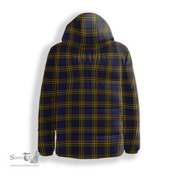 ScotsTee Shop Scottish MacLellan Modern SC Crest Tartan Down Jacket Winter White Duck Down Plaid