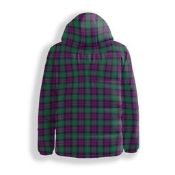 ScotsTee Shop Scottish MacArthur Milton Crest Tartan Down Jacket Winter White Duck Down Plaid