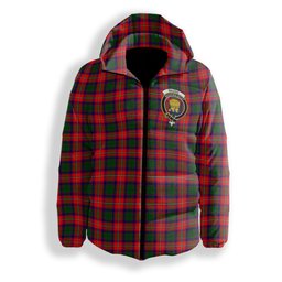 ScotsTee Shop Scottish Waugh Crest Tartan Down Jacket Winter White Duck Down Plaid