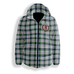 ScotsTee Shop Scottish MacNachten Dress Ancient Crest Tartan Down Jacket Winter White Duck Down Plaid