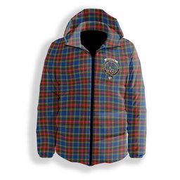 ScotsTee Shop Scottish MacBeth Modern SC Crest Tartan Down Jacket Winter White Duck Down Plaid