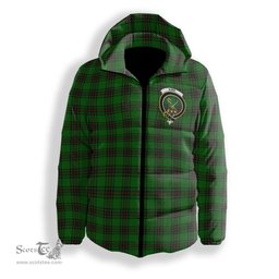 ScotsTee Shop Scottish Kircaldy SC Crest Tartan Down Jacket Winter White Duck Down Plaid