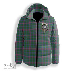 ScotsTee Shop Scottish Pitcairn Hunting Ancient Crest Tartan Down Jacket Winter White Duck Down Plaid