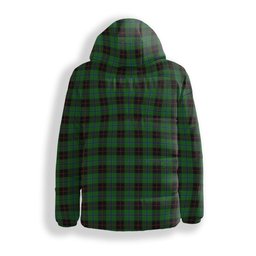 ScotsTee Shop Scottish Douglas Black Crest Tartan Down Jacket Winter White Duck Down Plaid
