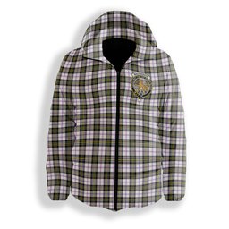 ScotsTee Shop Scottish MacPherson Dress Modern Crest Tartan Down Jacket Winter White Duck Down Plaid