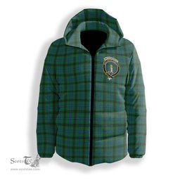ScotsTee Shop Scottish MacKendrick Ancient Crest Tartan Down Jacket Winter White Duck Down Plaid