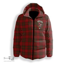 ScotsTee Shop Scottish MacDougall 1980 Crest Tartan Down Jacket Winter White Duck Down Plaid