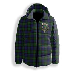 ScotsTee Shop Scottish MacEwan Crest Tartan Down Jacket Winter White Duck Down Plaid