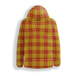 ScotsTee Shop Scottish McMillan Dress Modern Crest Tartan Down Jacket Winter White Duck Down Plaid