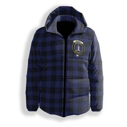ScotsTee Shop Scottish MacKay Blue #02 Crest Tartan Down Jacket Winter White Duck Down Plaid