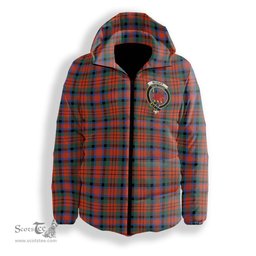 ScotsTee Shop Scottish McDuff Ancient Crest Tartan Down Jacket Winter White Duck Down Plaid