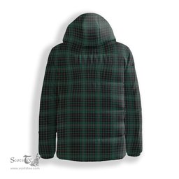 ScotsTee Shop Scottish MacAuley Hunting Modern Crest Tartan Down Jacket Winter White Duck Down Plaid