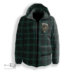 ScotsTee Shop Scottish MacAuley Hunting Modern Crest Tartan Down Jacket Winter White Duck Down Plaid