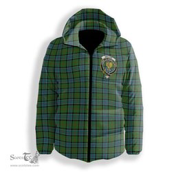 ScotsTee Shop Scottish Sinclair Hunting Ancient Clan Crest Tartan Down Jacket Winter White Duck Down Plaid