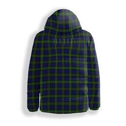 ScotsTee Shop Scottish MacEwen Modern SC Crest Tartan Down Jacket Winter White Duck Down Plaid