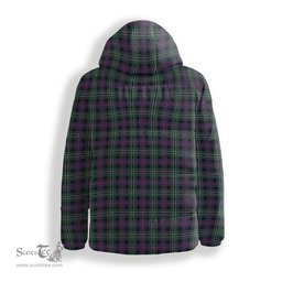 ScotsTee Shop Scottish Rose Hunting Modern Crest Tartan Down Jacket Winter White Duck Down Plaid