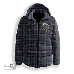 ScotsTee Shop Scottish Rose Hunting Modern Crest Tartan Down Jacket Winter White Duck Down Plaid