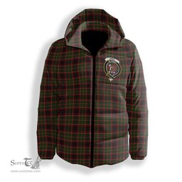 ScotsTee Shop Scottish Innes of Cowie Crest Tartan Down Jacket Winter White Duck Down Plaid