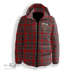 ScotsTee Shop Scottish McBain Crest Tartan Down Jacket Winter White Duck Down Plaid
