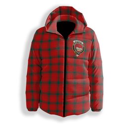 ScotsTee Shop Scottish McDonald of Sleat Modern Crest Tartan Down Jacket Winter White Duck Down Plaid