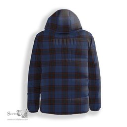 ScotsTee Shop Scottish Hume Crest Tartan Down Jacket Winter White Duck Down Plaid