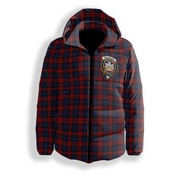 ScotsTee Shop Scottish McLachlan Crest Tartan Down Jacket Winter White Duck Down Plaid