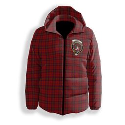 ScotsTee Shop Scottish Ross Old Crest Tartan Down Jacket Winter White Duck Down Plaid