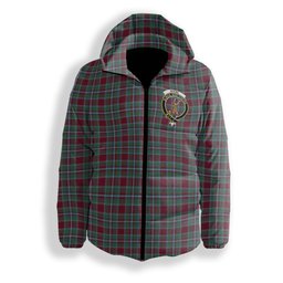 ScotsTee Shop Scottish Spens Crest Tartan Down Jacket Winter White Duck Down Plaid