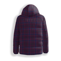 ScotsTee Shop Scottish Rutherford John Crest Tartan Down Jacket Winter White Duck Down Plaid